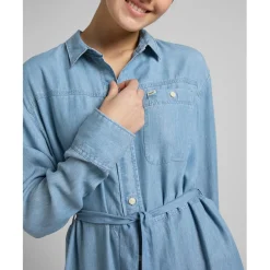 Robe Maxi Femme - Denim Bleu Clair en viscose