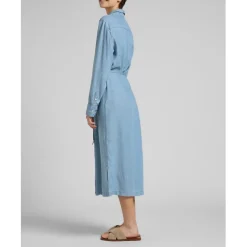 Robe Maxi Femme - Denim Bleu Clair en viscose