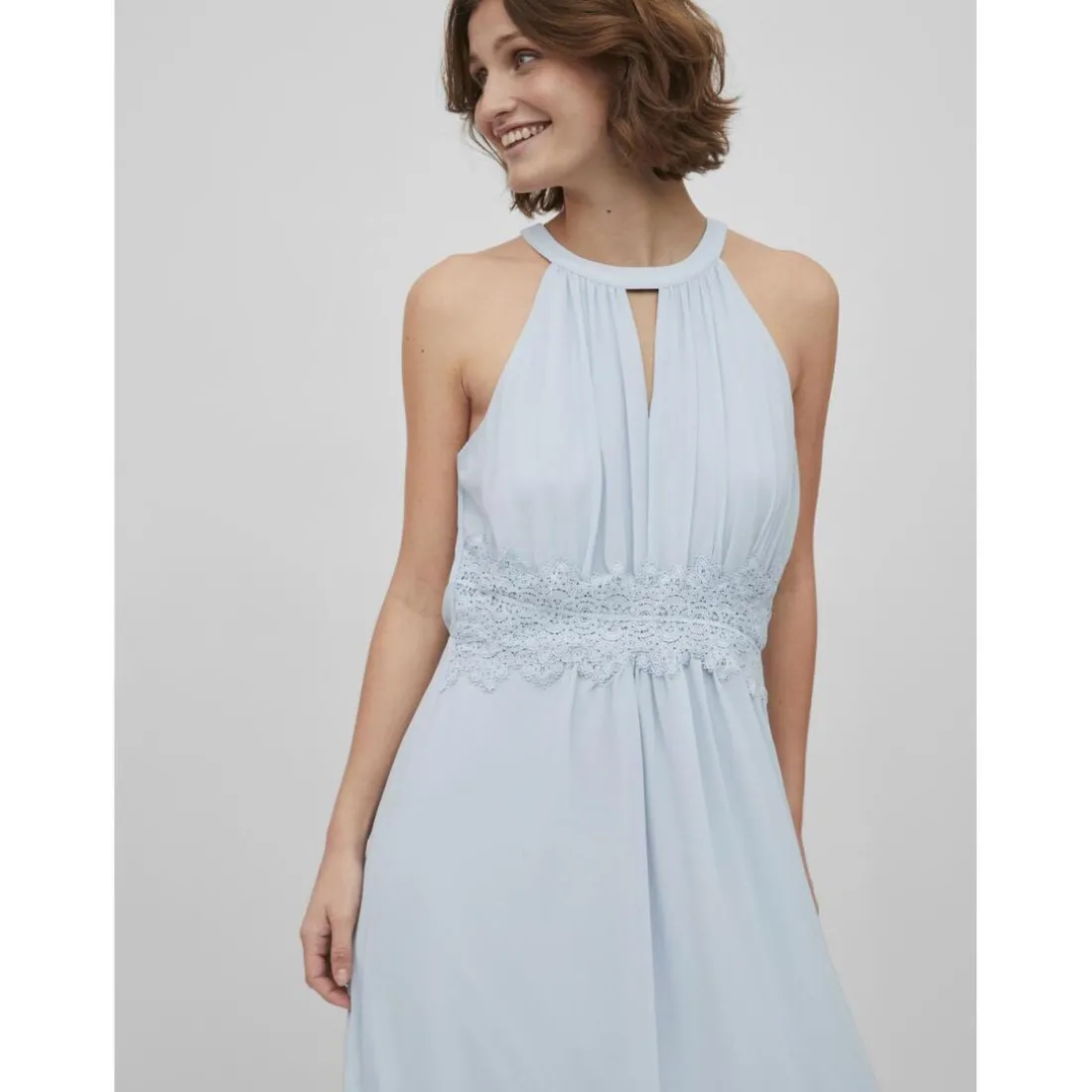 Robe maxi sans manches Milina bleu Daisy