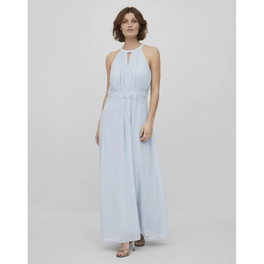 Robe maxi sans manches Milina bleu Daisy