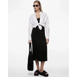 Robe midi Billo noir en viscose Yara