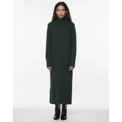 Robe midi en maille vert