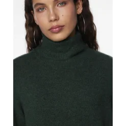 Robe midi en maille vert
