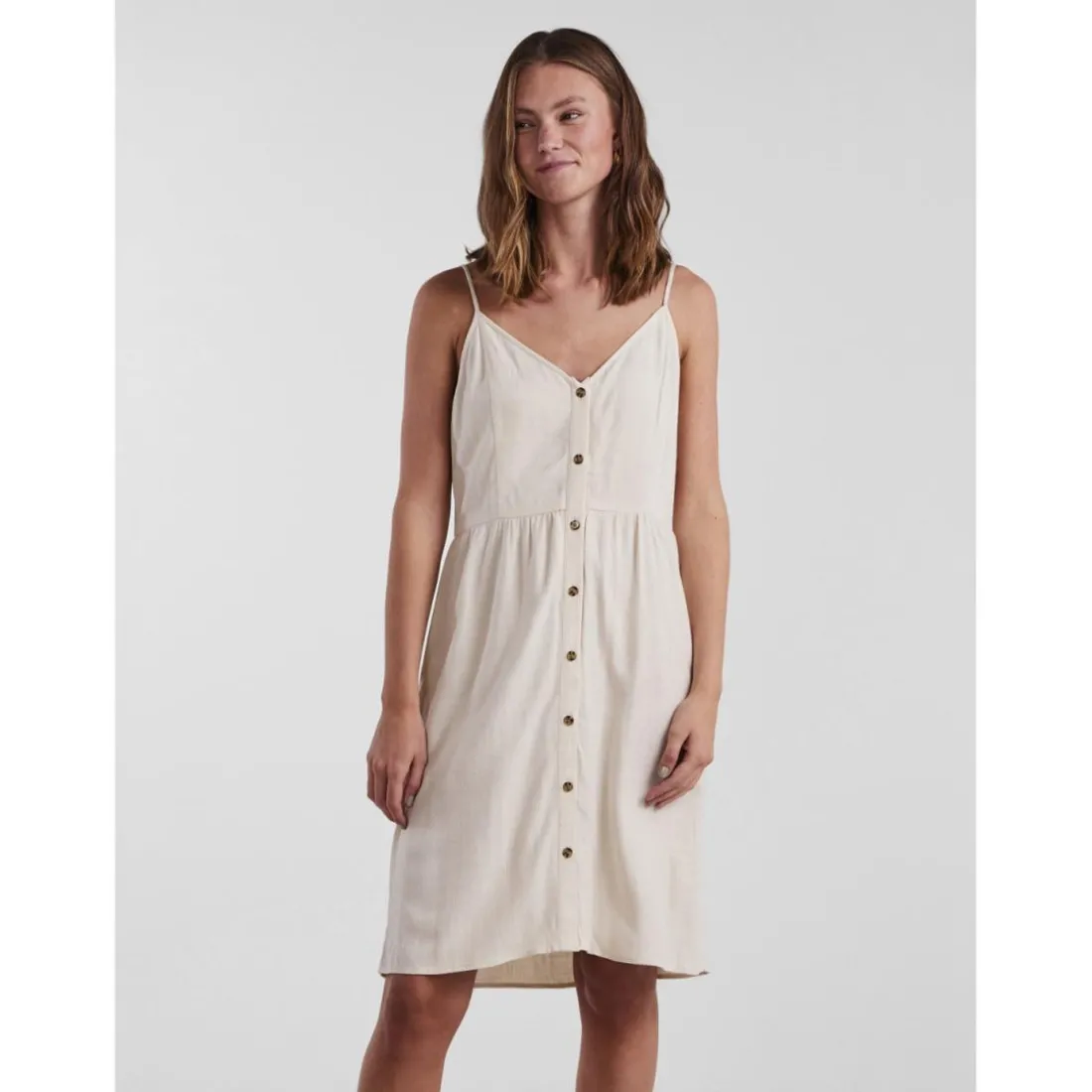 Robe midi gris en viscose Dina