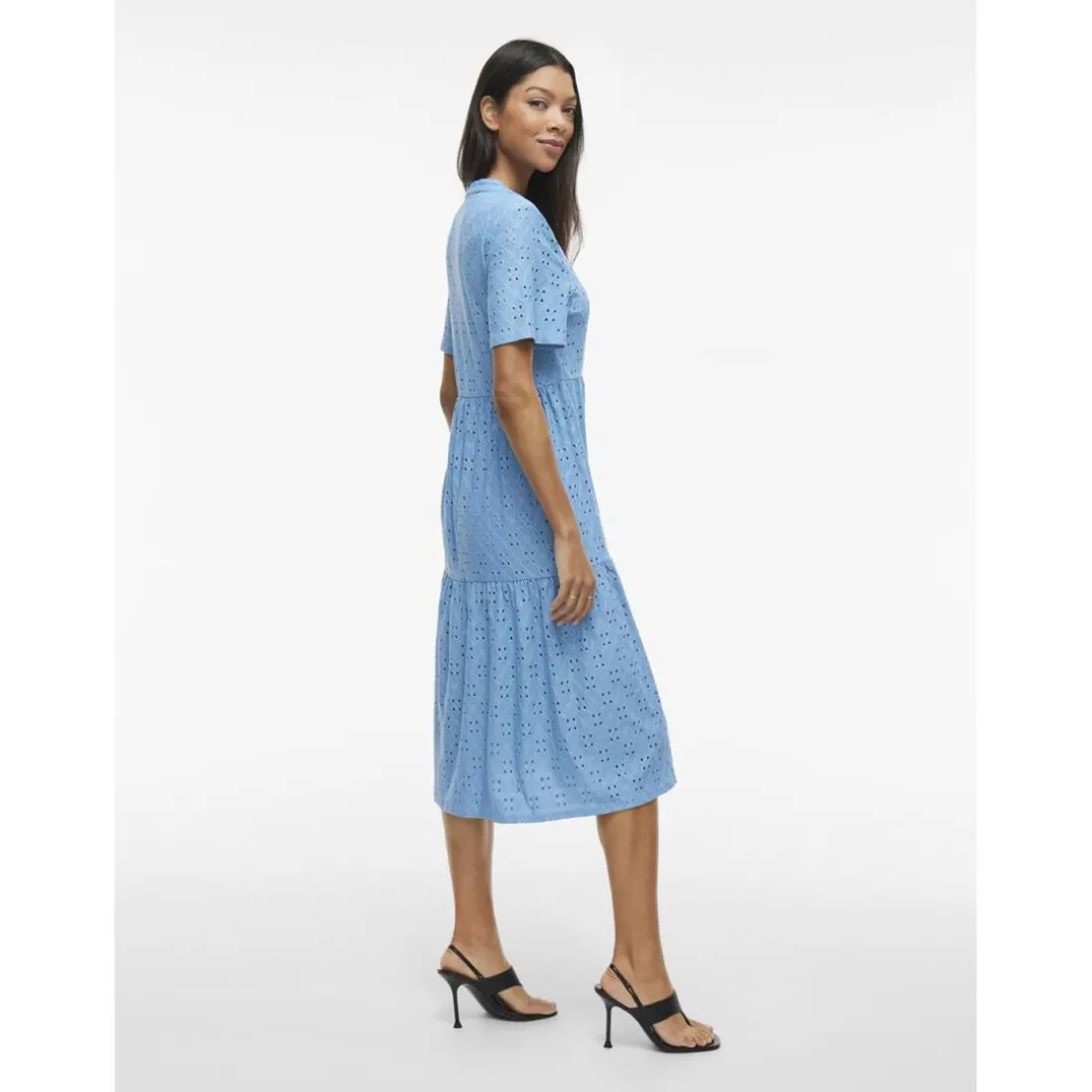 Robe midi manches courtes Kawa turquoise Lyra