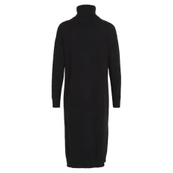 Robe midi manches longues en viscose noir Vale