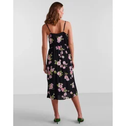 Robe midi noir en viscose Zara
