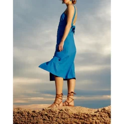 Robe Midi SKYLAR bleu en coton
