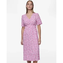 Robe midi Tala rose en viscose Gaia