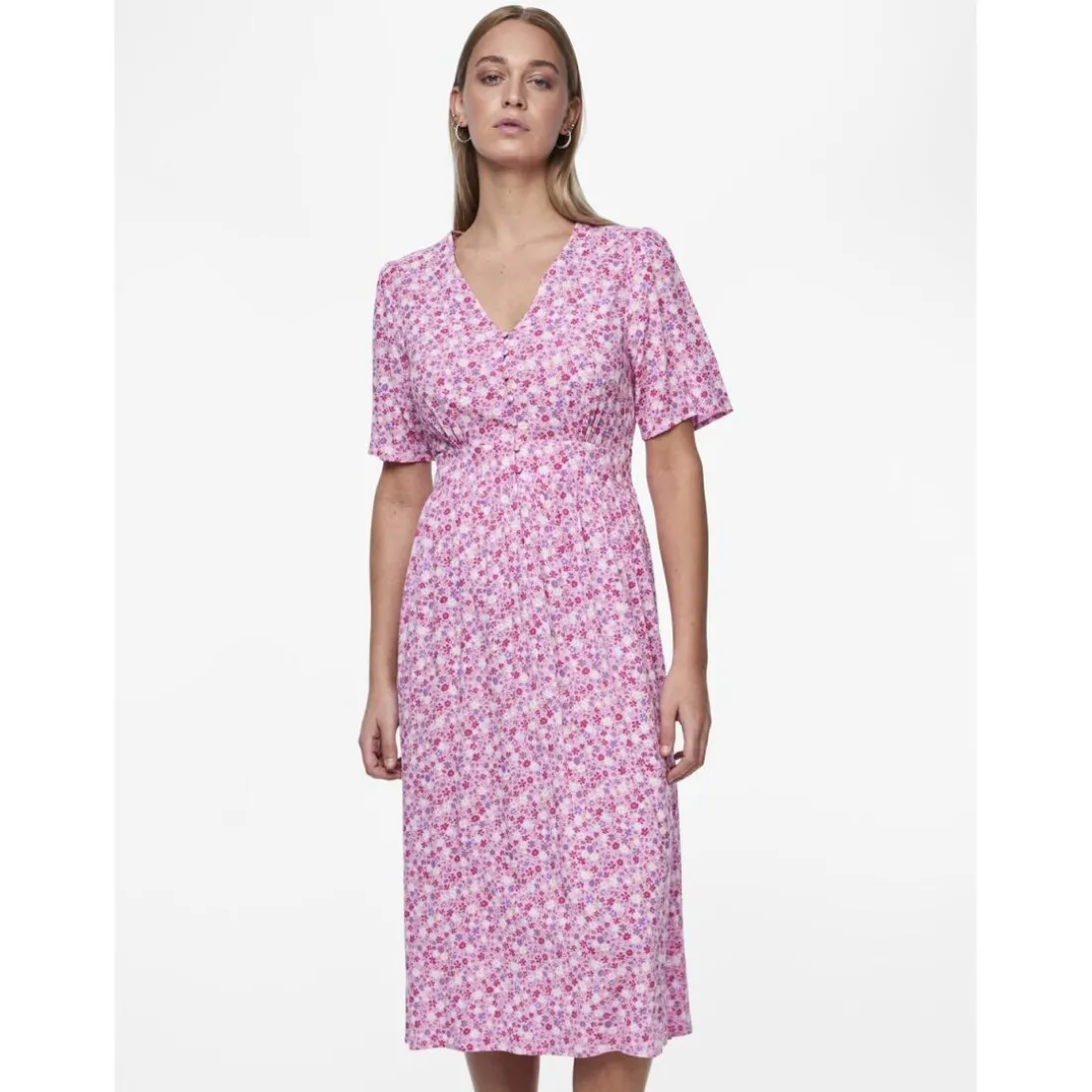 Robe midi Tala rose en viscose Gaia