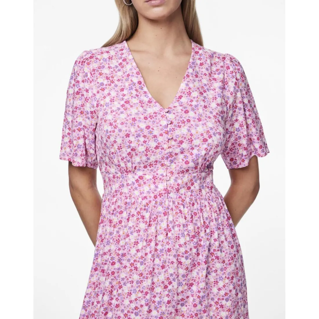 Robe midi Tala rose en viscose Gaia