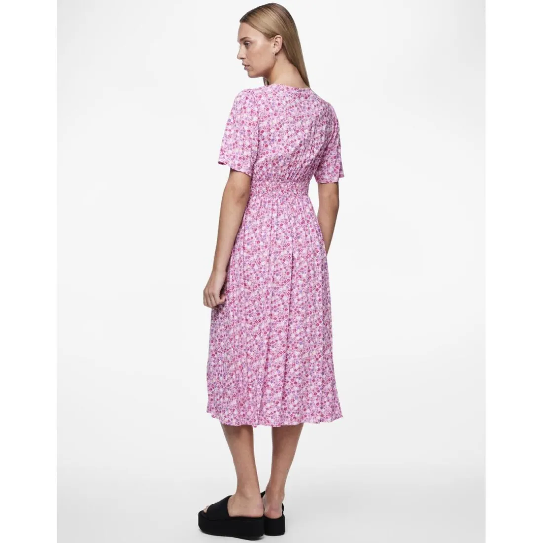 Robe midi Tala rose en viscose Gaia