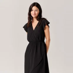 Robe midi unie noir
