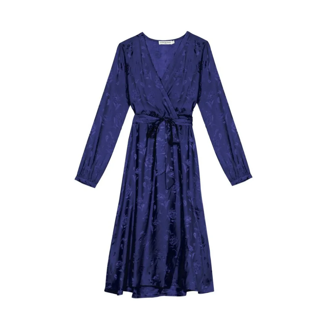 Robe mi-longue bleue DANA bleu marine en viscose