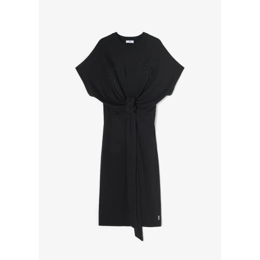 Robe mi-longue coupe droite MILKY noir en coton