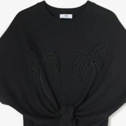 Robe mi-longue coupe droite MILKY noir en coton