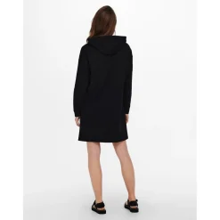 Robe molletonnée Sweat à capuche Manches longues noir