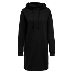 Robe molletonnée Sweat à capuche Manches longues noir