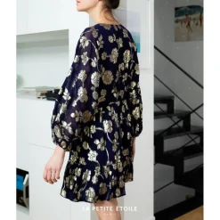 Robe NIDA bleu marine en viscose