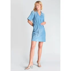 Robe portefeuille en jeans FLOE bleu Sloan