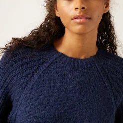 Robe pull courte unie bleu
