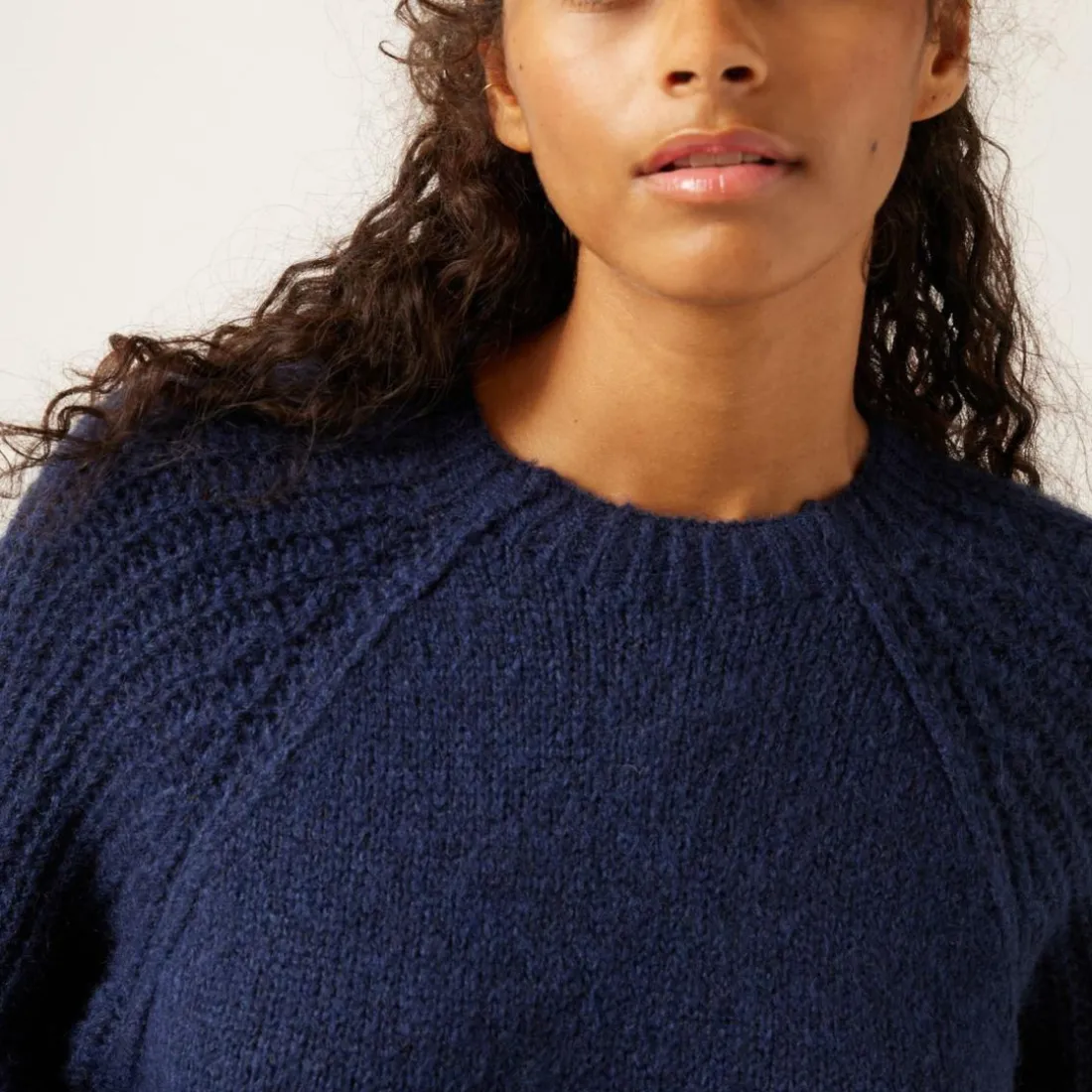 Robe pull courte unie bleu