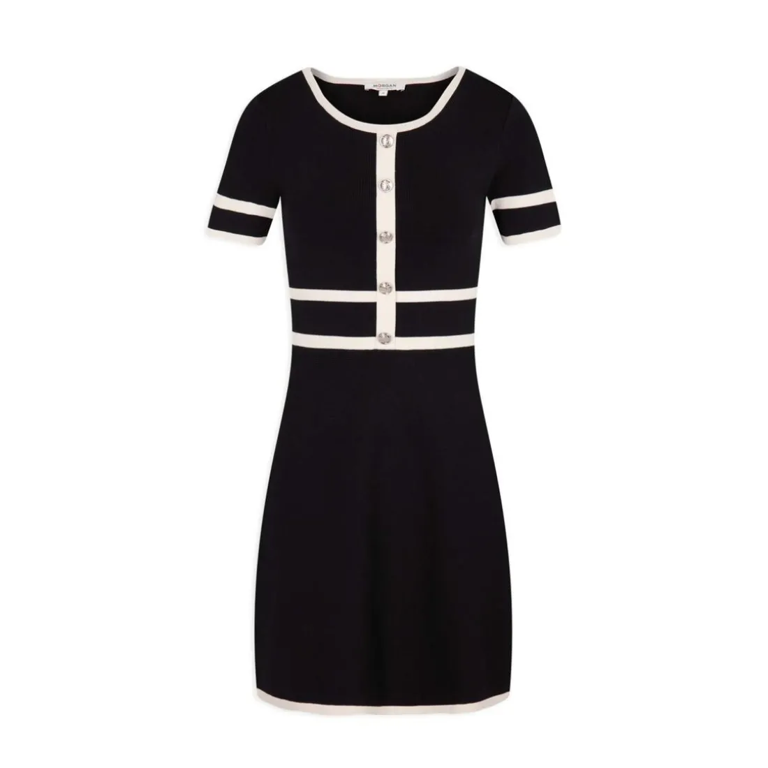 Robe pull droite manches courtes