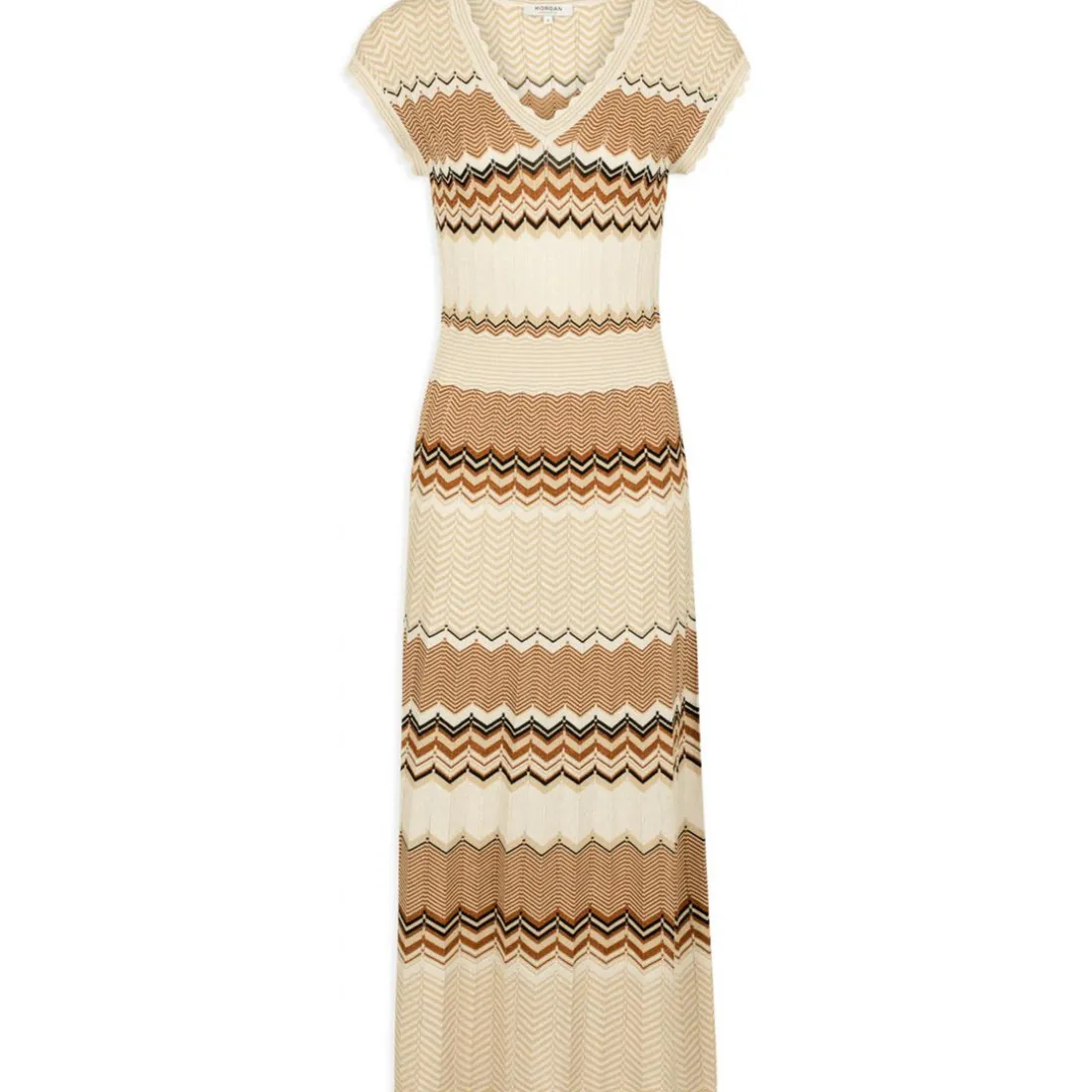 Robe pull longue droite à rayures