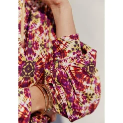 Robe RACHA - Psychedelique rouge en viscose