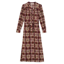 Robe RACHA - Psychedelique rouge en viscose