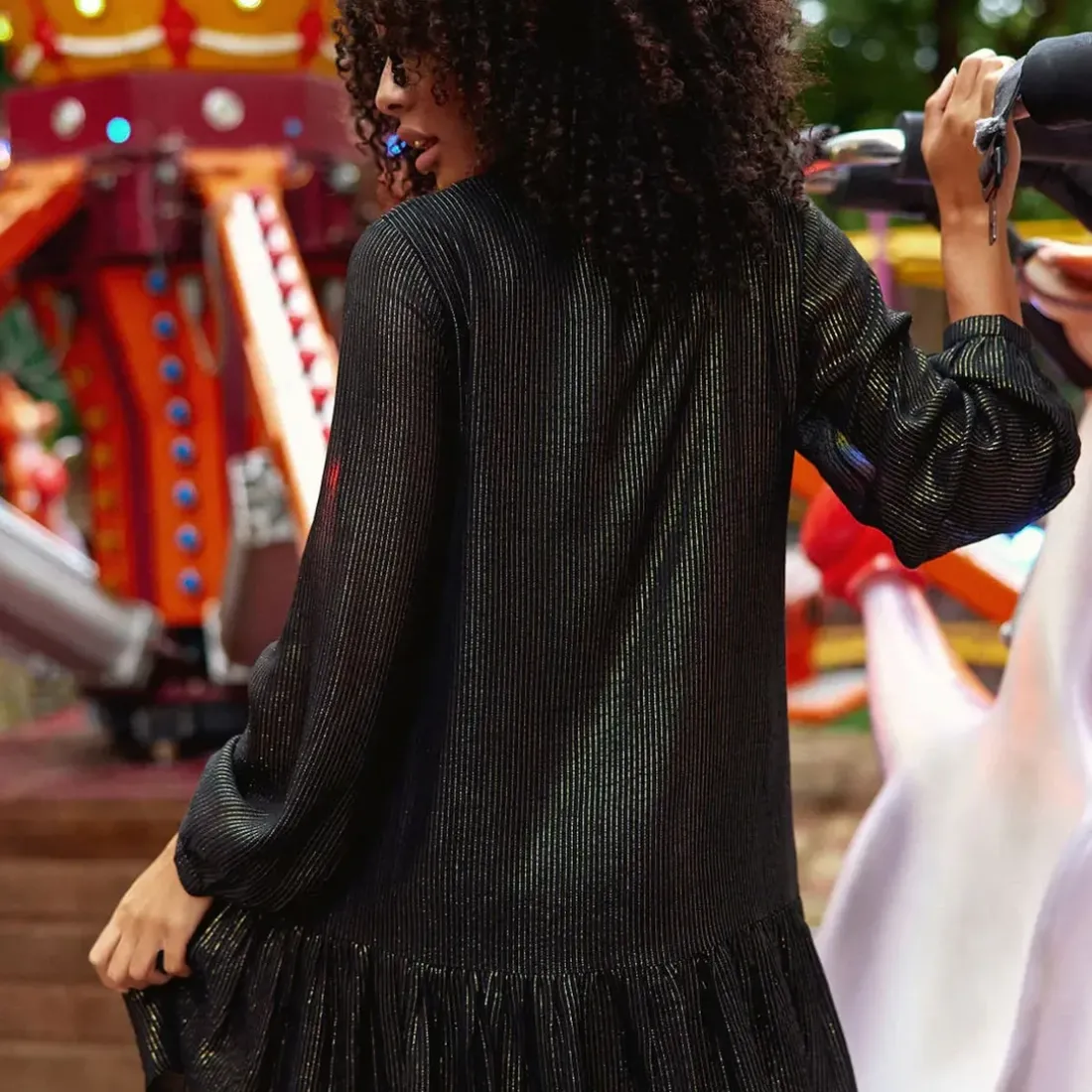 Robe ROSELIA noir en viscose