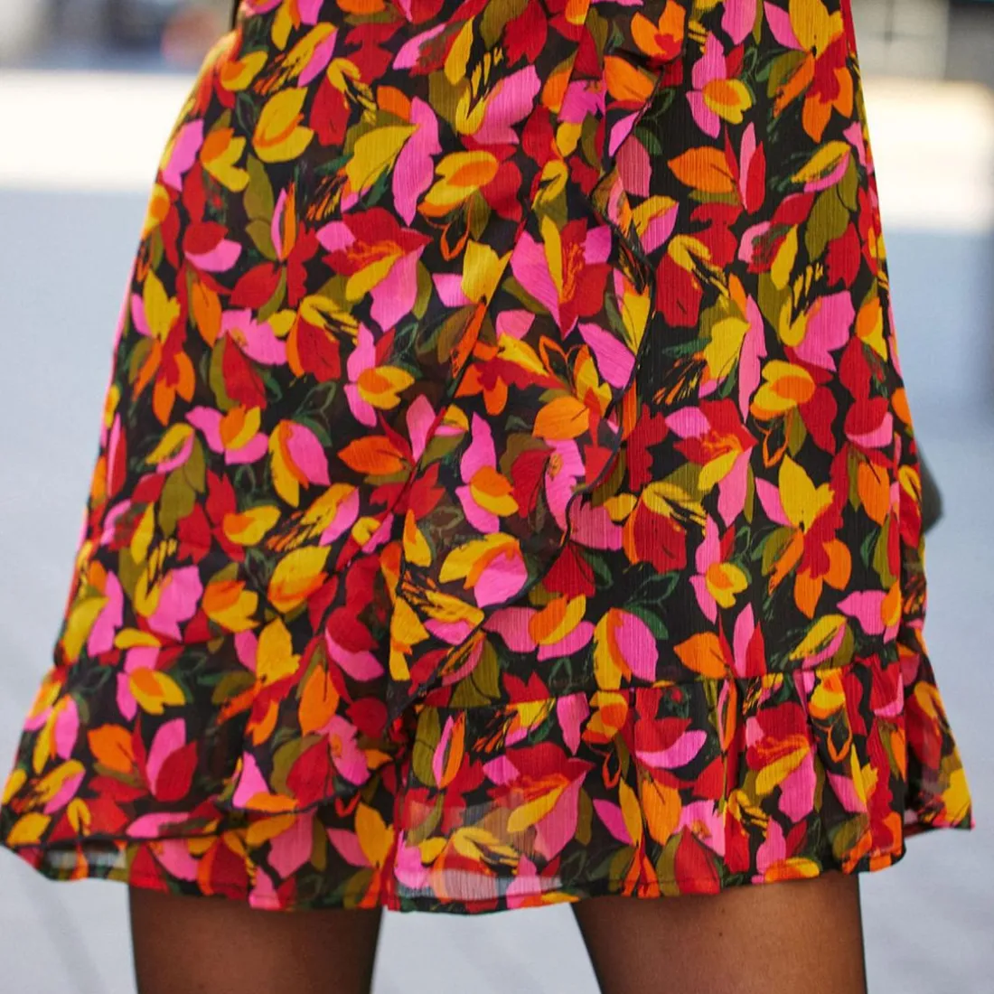 Robe YUANA - Feuillage multicolore