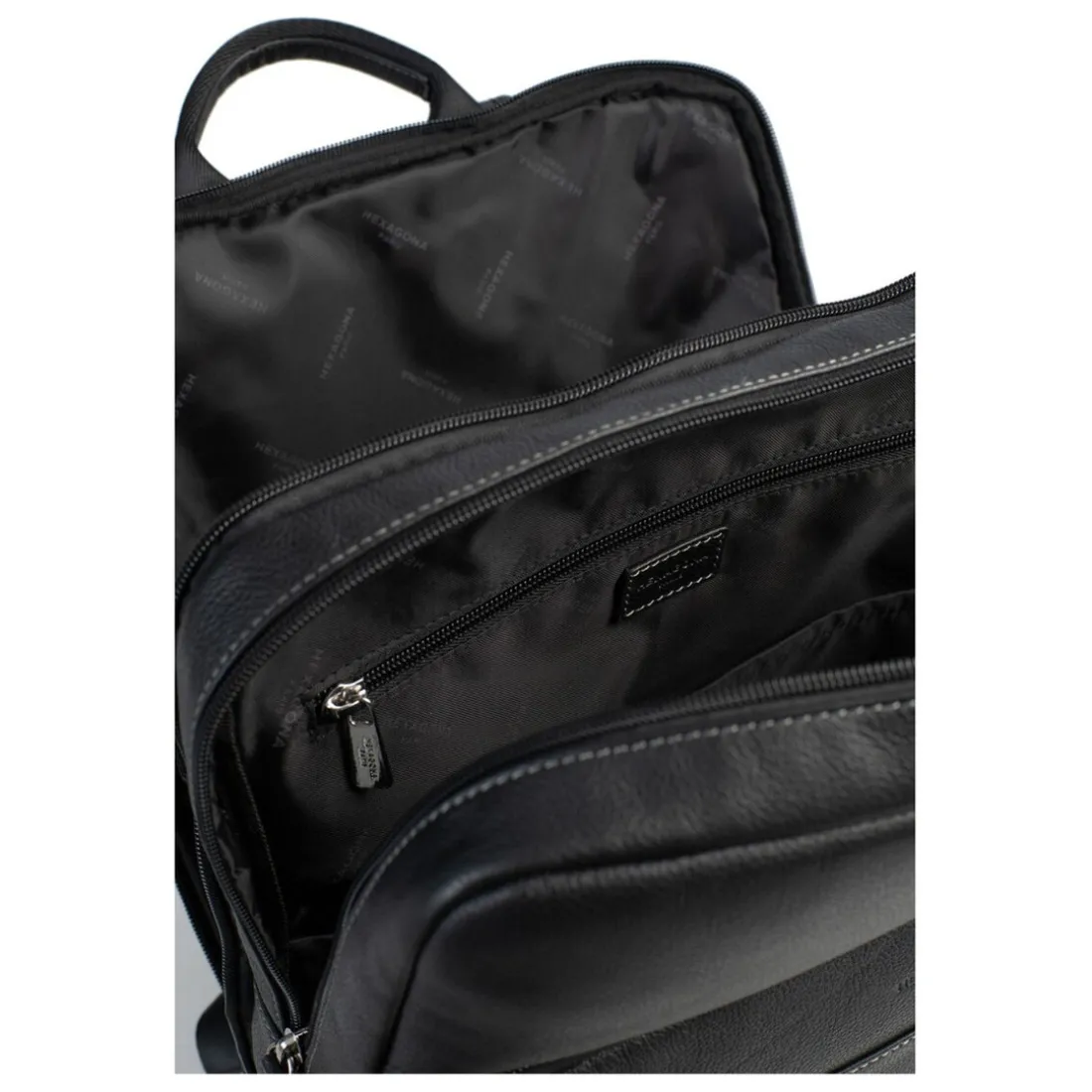 Sac à dos 15'' & tablette & A4 Cuir CONFORT Noir