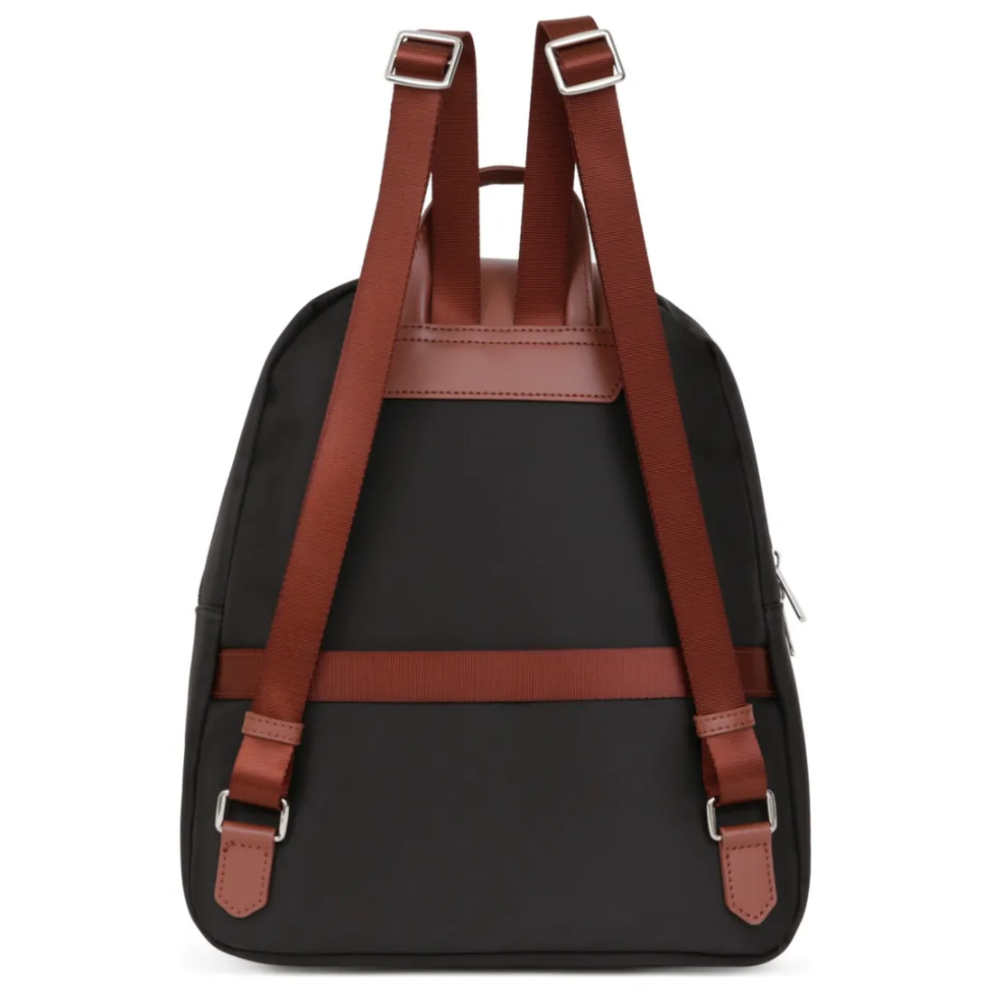 Sac à dos - Tablette & A4 - Noir/Marron - Pop en nylon