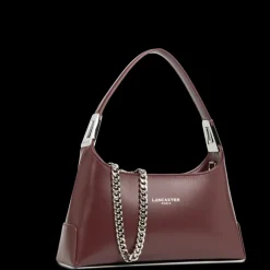 Sac à main avec chaîne bordeaux en cuir