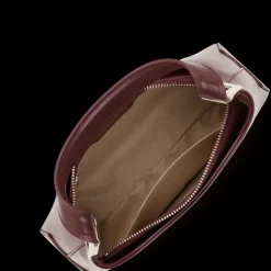 Sac à main avec chaîne bordeaux en cuir