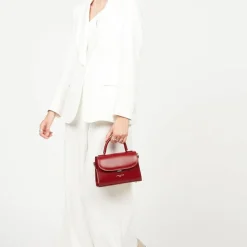 Sac à main A rabat avec fermoir S Suave Even en cuir rouge carmin