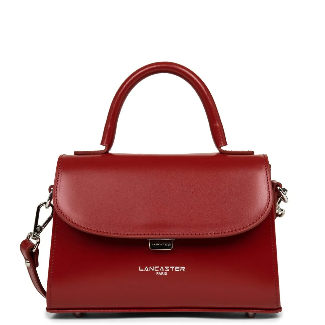 Sac à main A rabat avec fermoir S Suave Even bordeaux en cuir