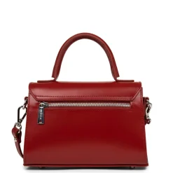 Sac à main A rabat avec fermoir S Suave Even bordeaux en cuir