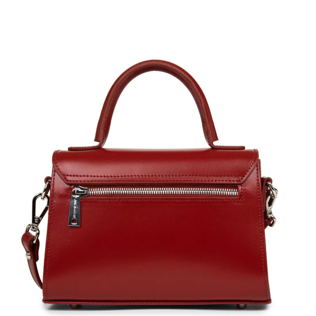 Sac à main A rabat avec fermoir S Suave Even bordeaux en cuir