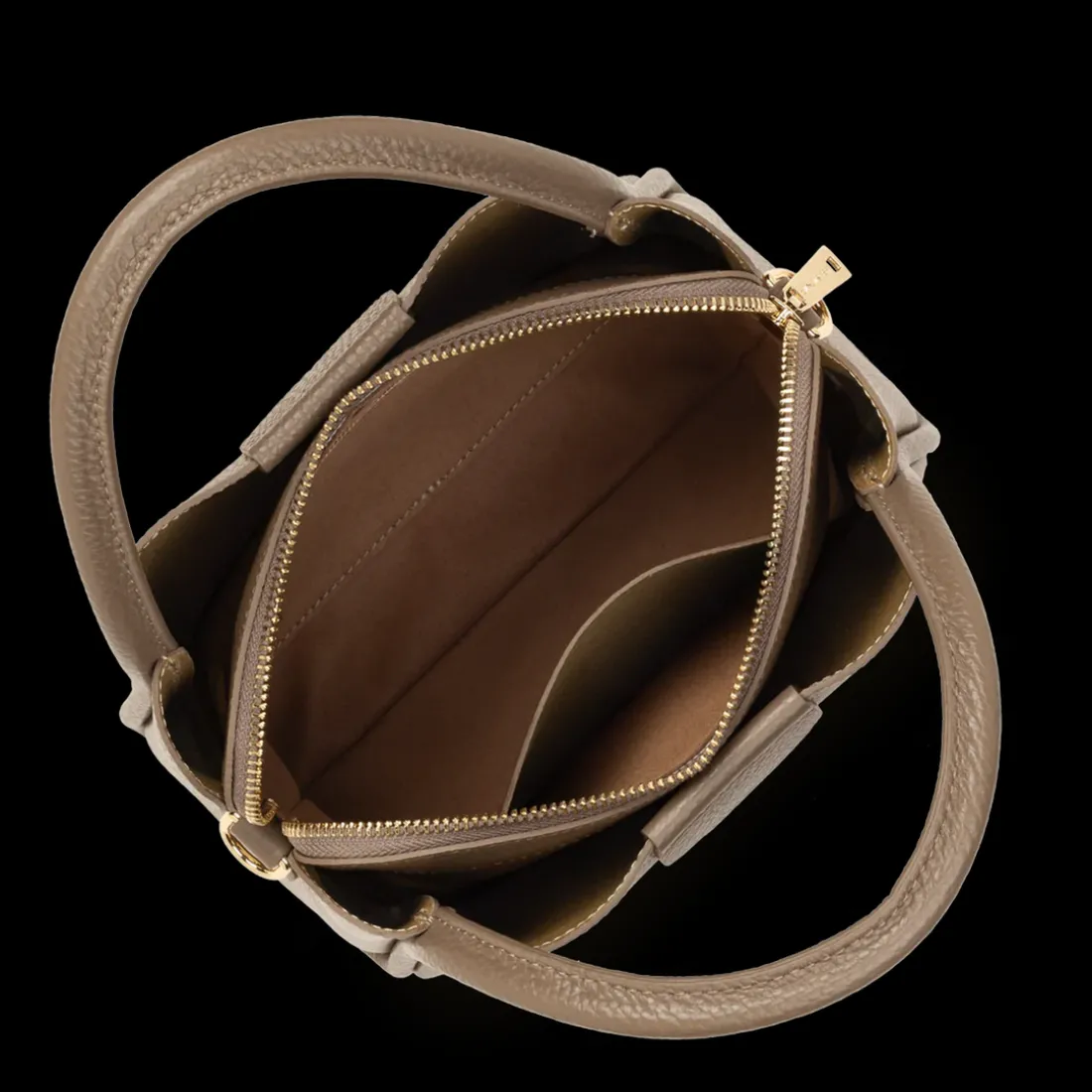 Sac à main Aimantée S Ida Double marron en cuir