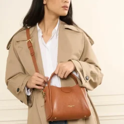 Sac à main Aimantée S Ida Double en cuir marron