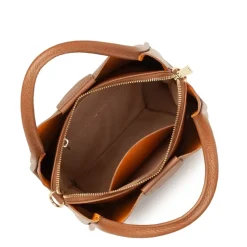 Sac à main Aimantée S Ida Double en cuir marron