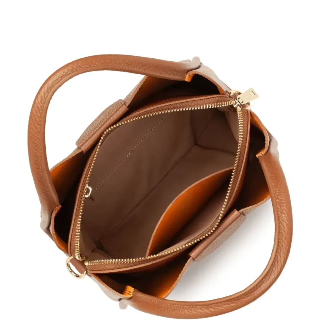 Sac à main Aimantée S Ida Double en cuir marron