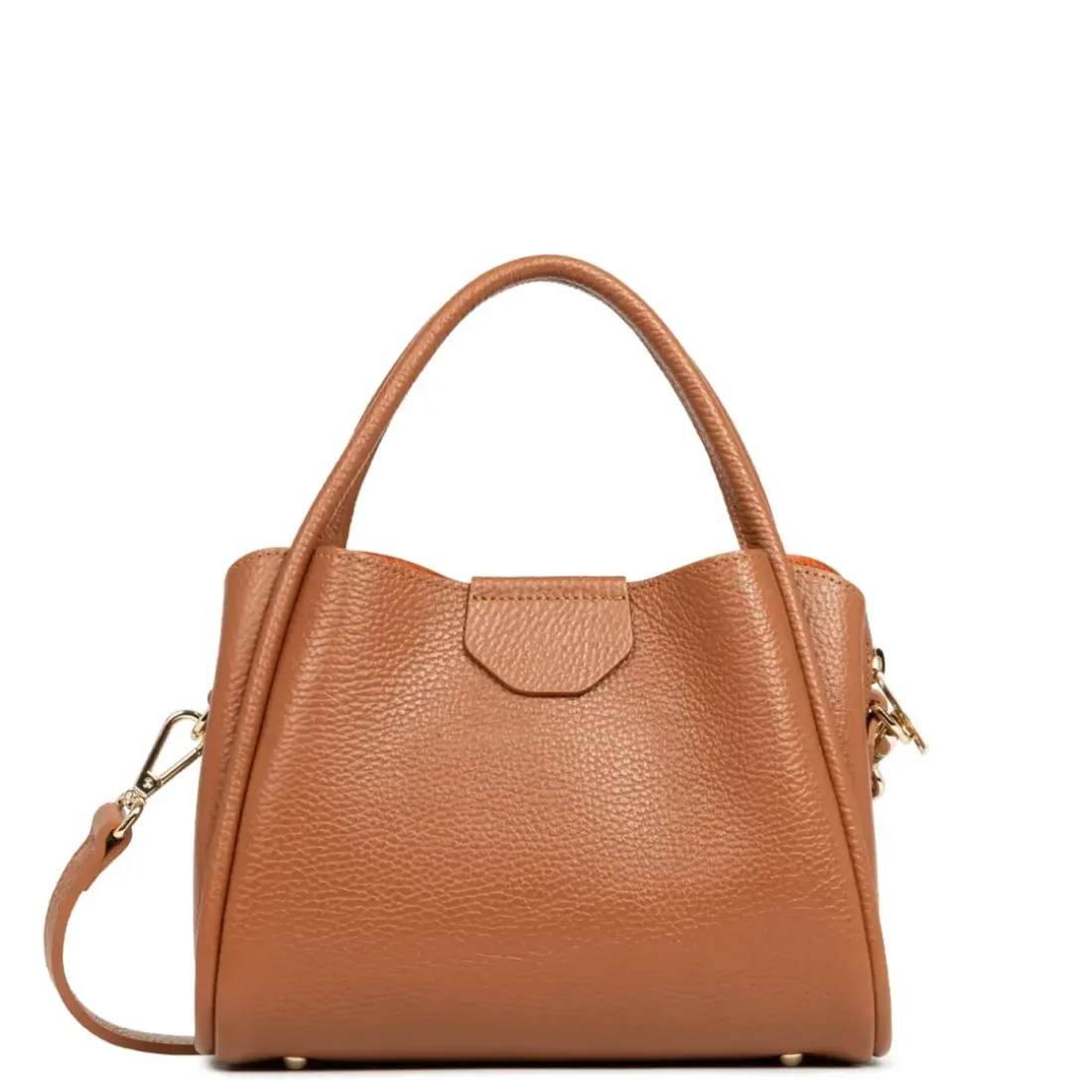Sac à main Aimantée S Ida Double en cuir marron