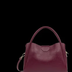 Sac à main bordeaux en cuir