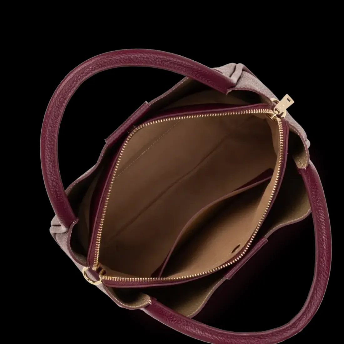 Sac à main bordeaux en cuir