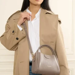 Sac à main S Ida Double en cuir marron