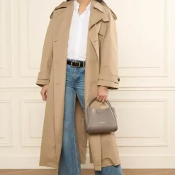 Sac à main S Ida Double en cuir marron