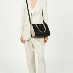 Sac à main Zippée M Smooth noir en cuir